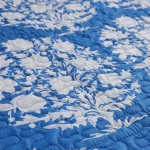 Quilted Sofa Decorative Throw Blue Tree Print Cotton Blanket - Image 4