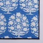 Quilted Sofa Decorative Throw Blue Tree Print Cotton Blanket - Image 5