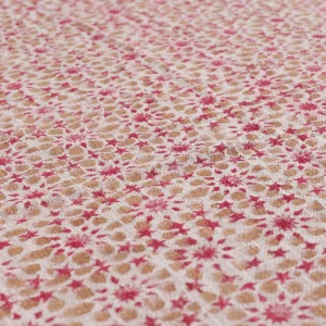Red Beige Floral Printed Handloom Cotton Sofa Throw - Image 5