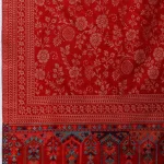 Red Floral Soft Wool Shawl 80"x40" - Image 6
