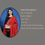 Red Floral Soft Wool Shawl 80"x40" - Image 7
