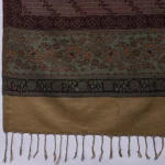 Soft Wool Wrap Warm Thick Wine Floral Stole - Image 6