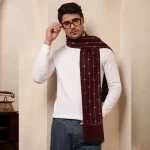 Stylish Wine Color Wool Muffler Winter Reversible Scarf
