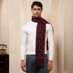 Stylish Wine Color Wool Muffler Winter Reversible Scarf - Image 4