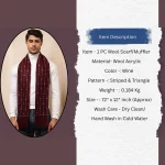 Stylish Wine Color Wool Muffler Winter Reversible Scarf - Image 9