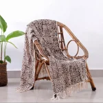 Traditional Bagru Hand Block Printed Throw Black Floral Blanket