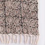 Traditional Bagru Hand Block Printed Throw Black Floral Blanket - Image 3