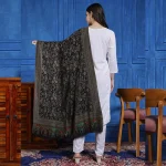 Traditional Black Floral Women Shawl - Image 5