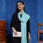 Turquoise Paisley Wrap Cashmere Wool Stole