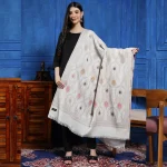 White Floral Wrap Pashmina Style Shawl - Image 3