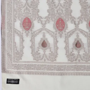 White Floral Wrap Pashmina Style Shawl - Image 6