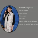 White Floral Wrap Pashmina Style Shawl - Image 7