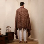 Winter Floral Pashmina Shawl Men's Large Soft Wool Wrap Warm Beige - Image 10