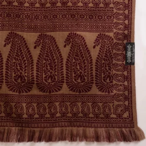 Winter Floral Pashmina Shawl Men's Large Soft Wool Wrap Warm Beige - Image 9