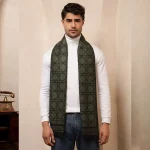 Winter Green Wool Muffler Men's Stylish Tartan Scarf