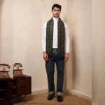 Winter Green Wool Muffler Men's Stylish Tartan Scarf - Image 5