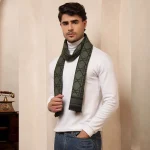 Winter Green Wool Muffler Men's Stylish Tartan Scarf - Image 3