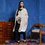 Winter Stole For Women Beige Paisley Wrap - Image 4