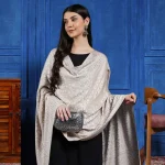 Winter Stole For Women Beige Paisley Wrap