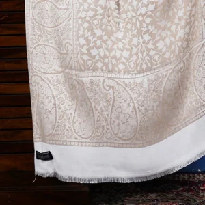 Winter Stole For Women Beige Paisley Wrap - Image 6