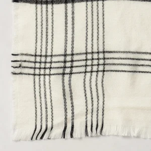 Winter Stylish Neck Wraps Men's White Striped Muffler - Image 7