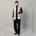 Winter Stylish Neck Wraps Men's White Striped Muffler - Image 6