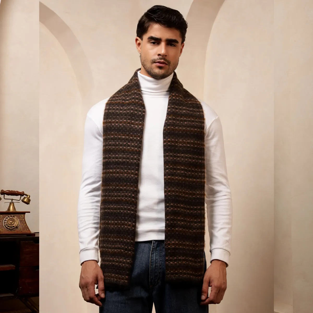 winter-stylish-neck-wraps-mens-brown-striped-muffler WM-169 (2)