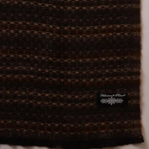 Men's Brown Striped Wool Muffler Comfortable Reversible Neck Wraps - Image 8