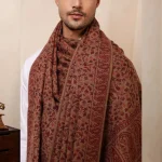Winter Throw Pure Cashmere Shawl Men's Beige Floral & Paisley - Image 8