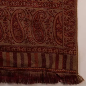 Winter Throw Pure Cashmere Shawl Men's Beige Floral & Paisley - Image 9
