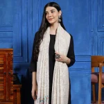 Winter Warm and Soft White Color Wool Shawl