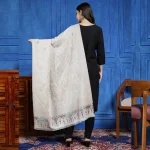 Winter Warm and Soft White Color Wool Shawl - Image 5