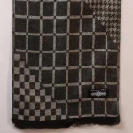Winter Warm Wool Muffler Gray Checked Reversible Scarf - Image 8