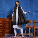 Winter Wrap Black Floral Women Long Stole - Image 3