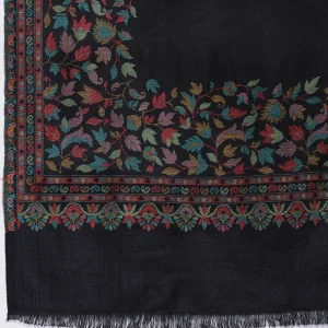 Winter Wrap Black Floral Women Long Stole - Image 6