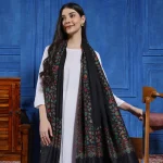Winter Wrap Black Floral Women Long Stole