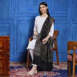 Winter Yak Wool Shawl Women Black Paisley Shawl - Image 2
