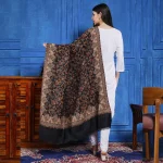 Women Ethnic Woven Black Paisley Design Shawl - Image 5