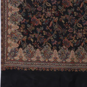 Women Ethnic Woven Black Paisley Design Shawl - Image 6