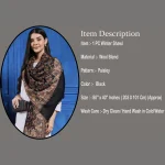 Women Ethnic Woven Black Paisley Design Shawl - Image 7