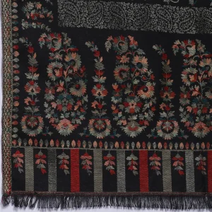 Women Gift Wrap Stole Black Paisley Winter Scarf - Image 6