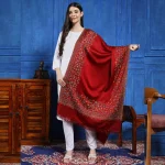 Women Maroon Floral Stole Gift For Mom - Image 4