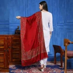 Women Maroon Floral Stole Gift For Mom - Image 5