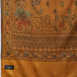 Women Mustard Color Paisley Shawl Winter Warm Stole - Image 6