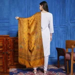 Women Mustard Color Paisley Shawl Winter Warm Stole - Image 5