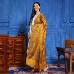 Women Mustard Color Paisley Shawl Winter Warm Stole - Image 3