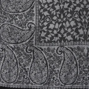 Women Pashmina Black Paisley Scarf Stole - Image 6