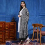 Women Pashmina Black Paisley Scarf Stole - Image 2