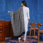 Women Pashmina Black Paisley Scarf Stole - Image 5