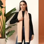 Women Peach Color Herringbone Scarves / Muffler
